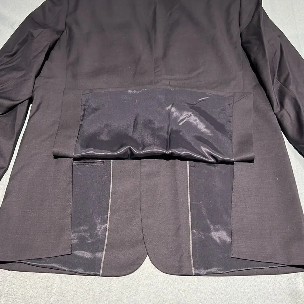 KENNETH COLE 2‎ Piece Suit Mens Jacket 42L Pants 36Wx31L Wool Solid Charcoal